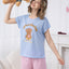 Have A Nice Day Short Sleeves Polyester Cotton Top & Shorts Sleep Set