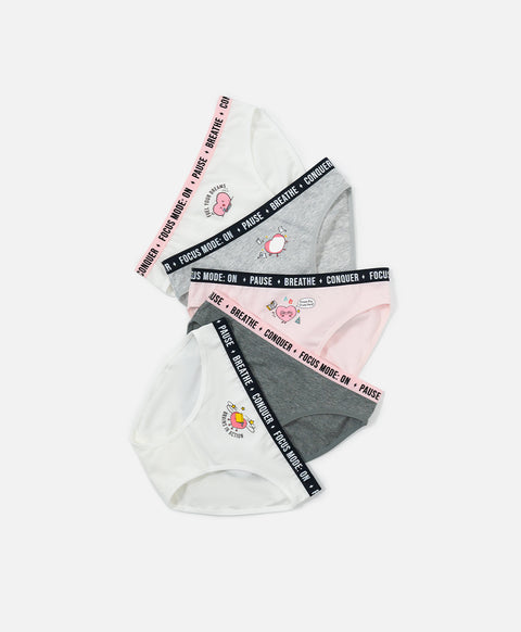 The Study Club Yuki & Hattie Low waist Mini 5pcs-pack Cotton Spandex Graphic Panties Wonder Box