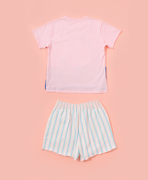 Junior Meow-lloweeen Party Short Sleeves Top and Short Sleep Set
