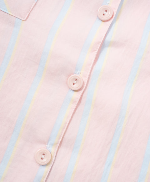 BedMood Mello Not Ignoring You, Just Resting Polyester PJ Short Sleeves Top & Shorts Set - Peach