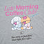 BedMood Cremo & Mello Late Morning Coffee Club Cotton Blend Long Sleeves Top & Shorts Set - Grey