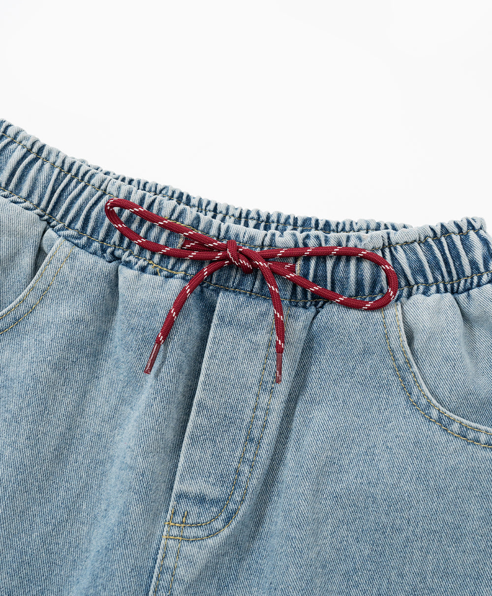 Call Me Lucky Denim Drawstring Long Pants