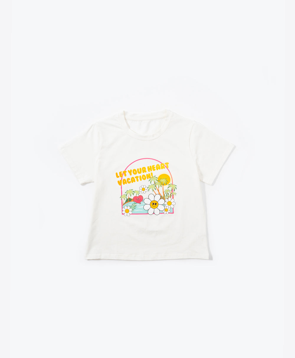 Junior Resort of Hearts Short Sleeves Top & Shorts Sleep Set