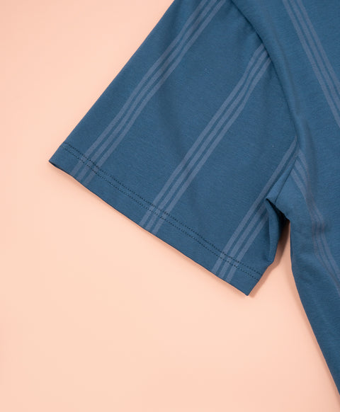 Cookies d'amore Satin Short Sleeve Top & Short PJ Set-Dark Blue