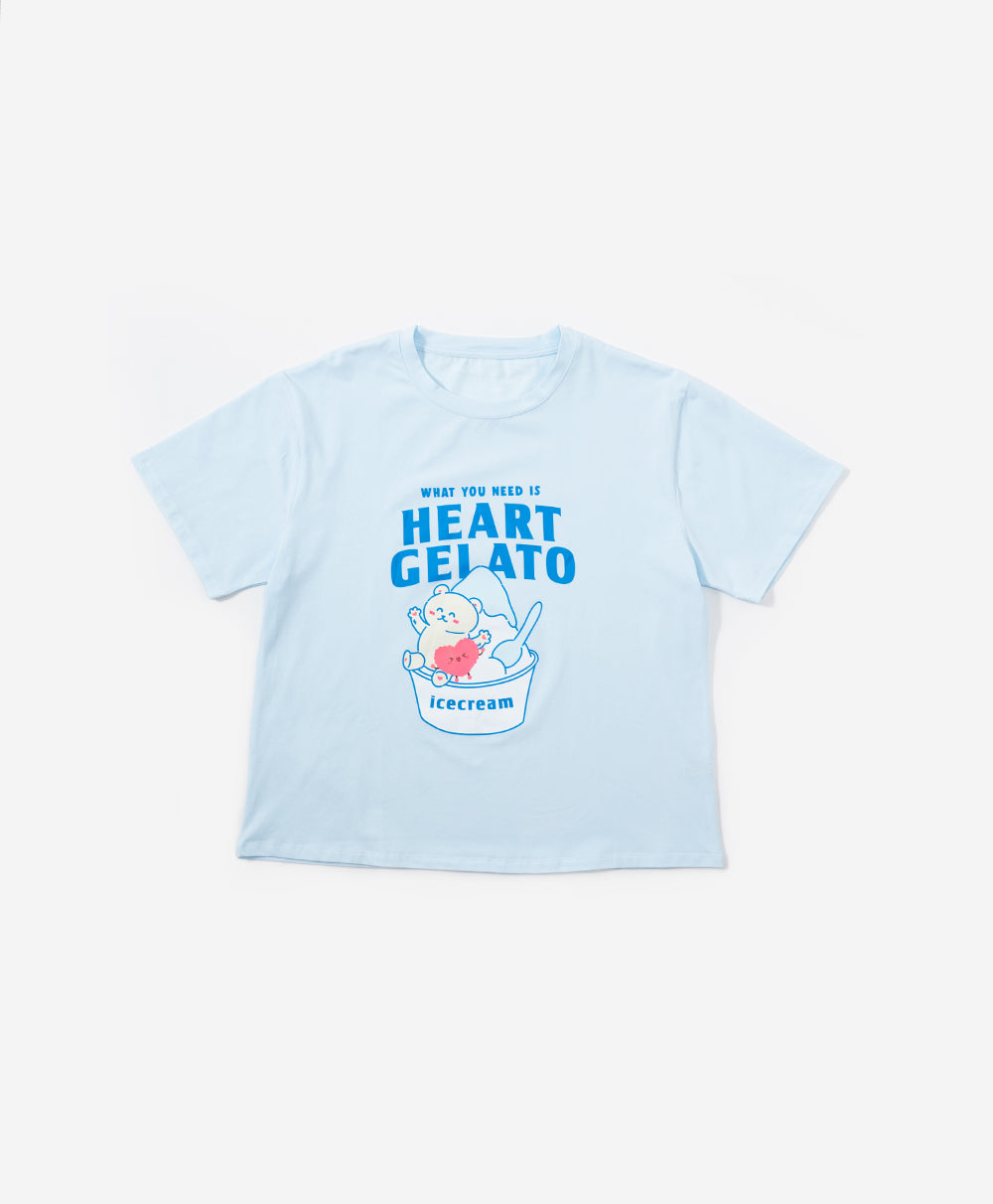 Junior Heart Gelato Short Sleeves Top & Shorts Sleep Set