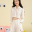 Peekaboo Convertible Collar Crop Shirt
