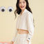 Peekaboo Convertible Collar Crop Shirt