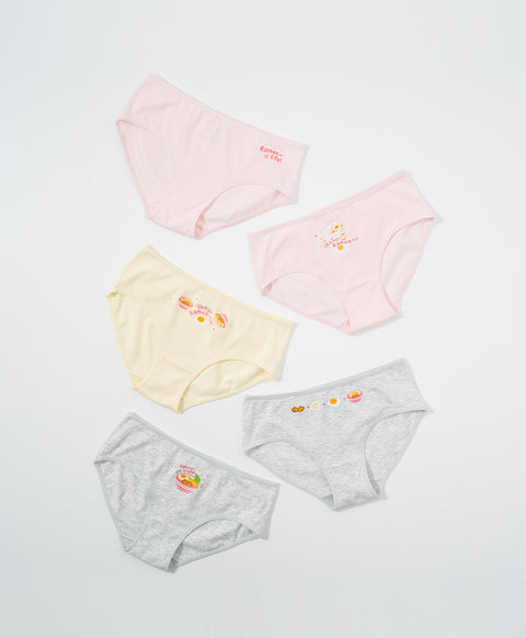Shoyu Ramen-tic! 5pcs Low Waist Hipster Cotton Spandex Graphic Pack Panties Series Box