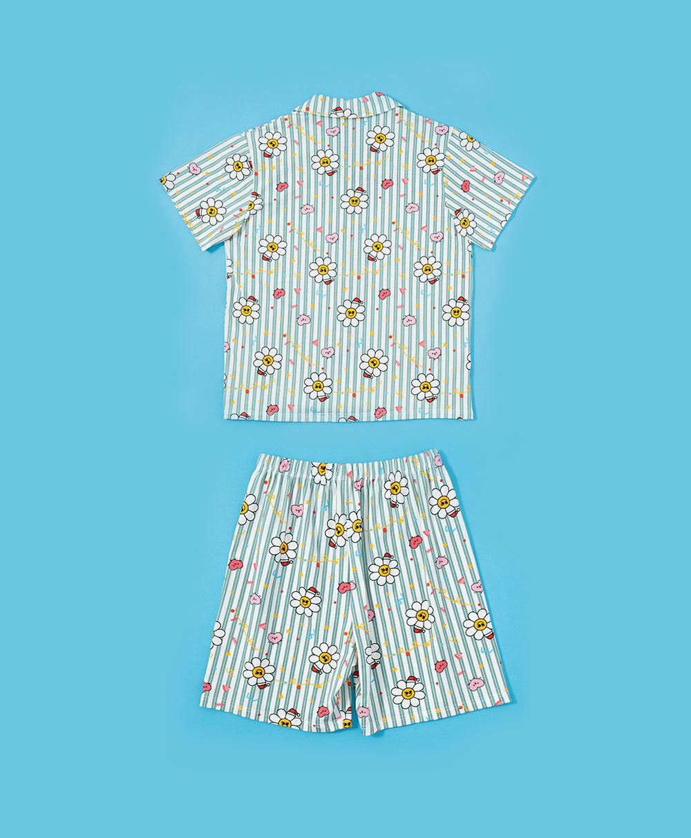 Junior Jolly Smiley Short Sleeves PJ Top & Shorts Set
