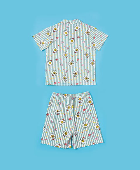 Junior Jolly Smiley Short Sleeves PJ Top & Shorts Set