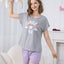 Magic Unicorn Short Sleeves Polyester Cotton Top & Shorts Sleep Set