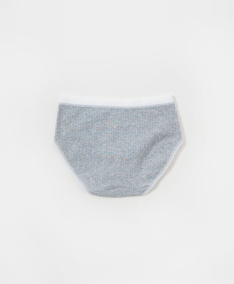 Rib Design Low Waist Midi Cotton Panties