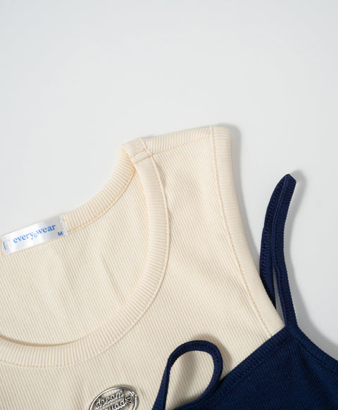 Dream Squad Fake 2-piece Sleeveless Top