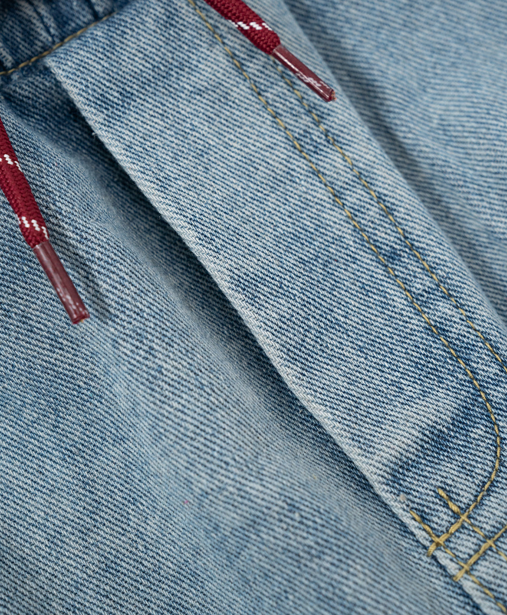 Call Me Lucky Denim Drawstring Long Pants