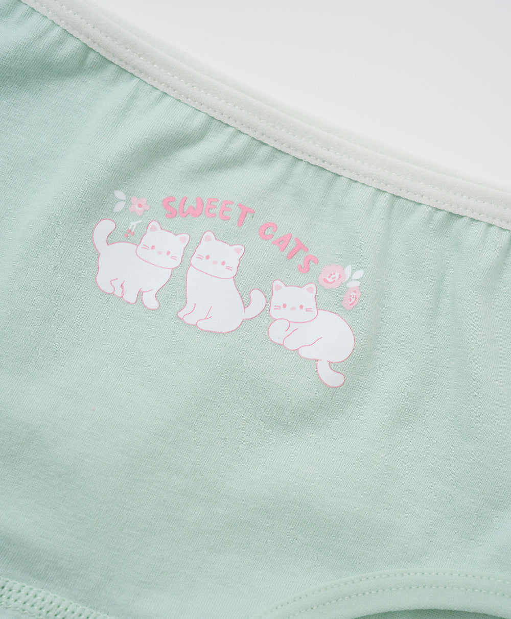 Junior Sweet Cat Cotton Low Waist Mini Panties