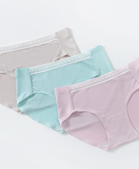 Lacey Laminated Low Waist Hipster Panties