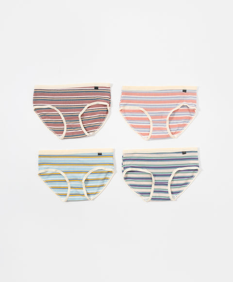 Preppy Stripes Low Waist Midi Ribbed Cotton Panties