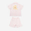 BedMood Mello Not Ignoring You, Just Resting Polyester PJ Short Sleeves Top & Shorts Set - Peach