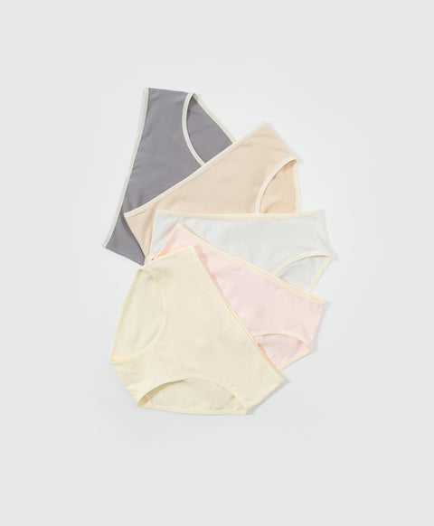 Latte Mood 5pcs Mid Waist Midi Pack Panties