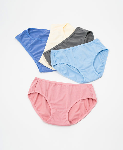 Fresh Cotton Mid Waist Midi 5pcs Pack Panties