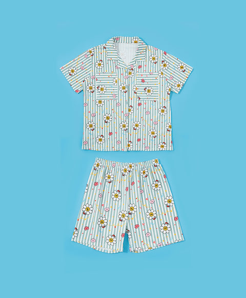 Jolly Smiley Short Sleeves PJ Top & Shorts Set