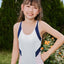 Junior Playful Colour Blocking Girl's Racer Back Long Vest