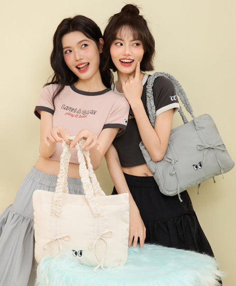 Peekaboo Puffy Bow Tote