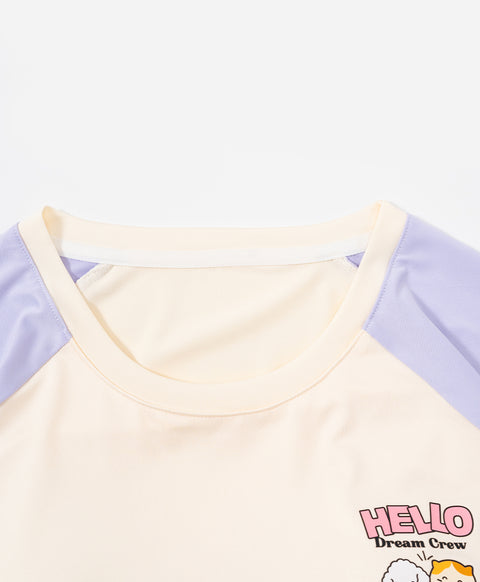 Hello Dream Crew Long Sleeves Padded Top & Long Pants Set