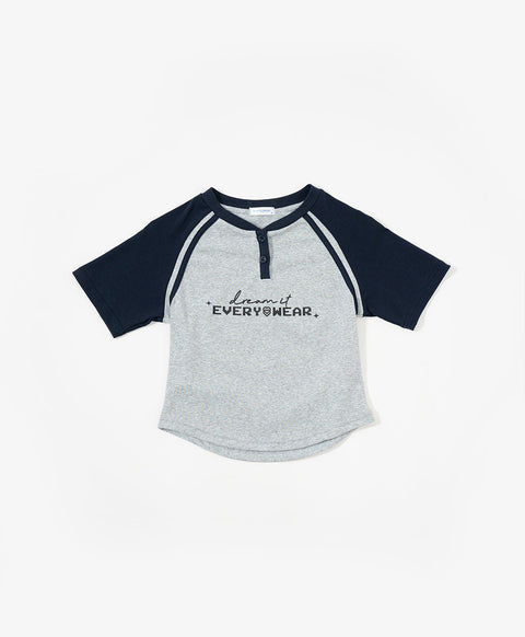 The Playmakers Crop Raglan Baby Tee