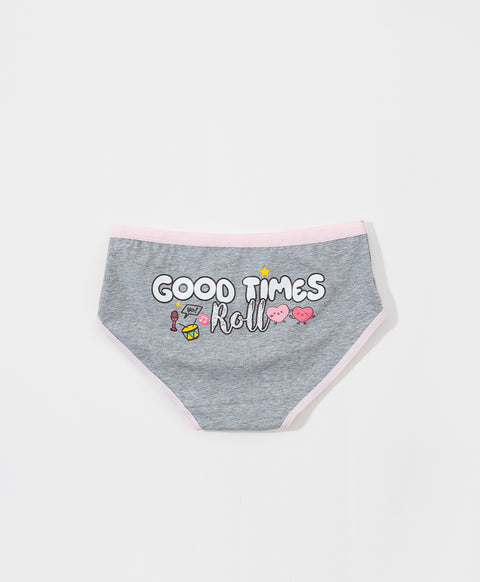 Music Concert Yuki & Hattie 5pcs Low Waist Hipster Graphic Pack Panties Wonder Box