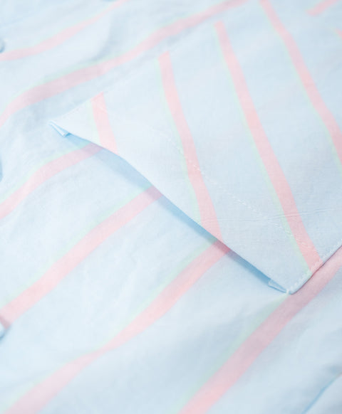 BedMood Mello Nothing Scheduled. Don't Ask. Polyester PJ Short Sleeves Top & Shorts Set - Blue