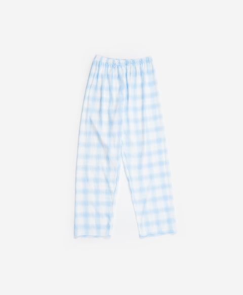 BedMood Cremo & Mello Join The Late Morning Coffee Club Polyester PJ Short Sleeves Top & Long Pants Set - Blue