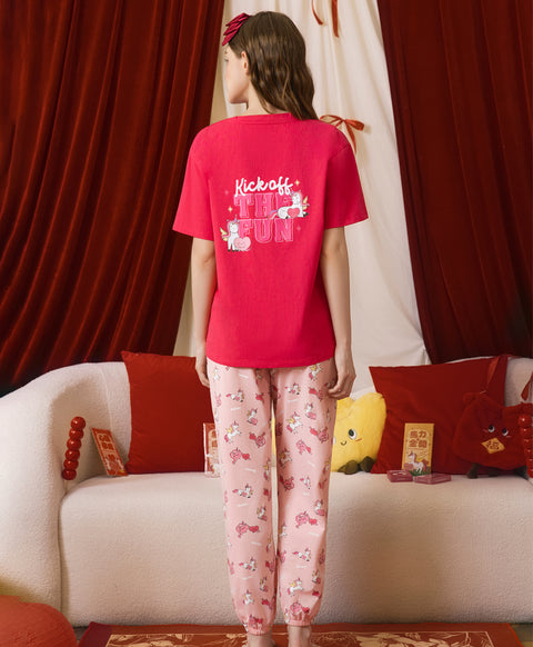 Horsey Hooray! Short Sleeves Top & Pants Set
