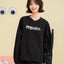 Peekaboo V- neck Oversized Sweatshirt