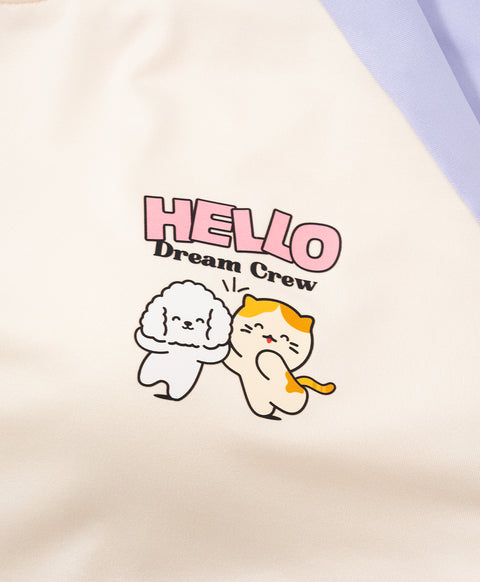 Hello Dream Crew Long Sleeves Padded Top & Long Pants Set