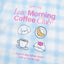 BedMood Cremo & Mello Join The Late Morning Coffee Club Polyester PJ Short Sleeves Top & Long Pants Set - Blue