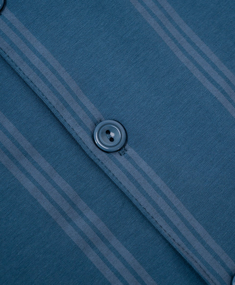 Cookies d'amore Satin Short Sleeve Top & Short PJ Set-Dark Blue