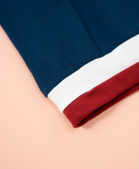 Cookies d'amore Long Sleeves Top With Pants Set-Dark Blue