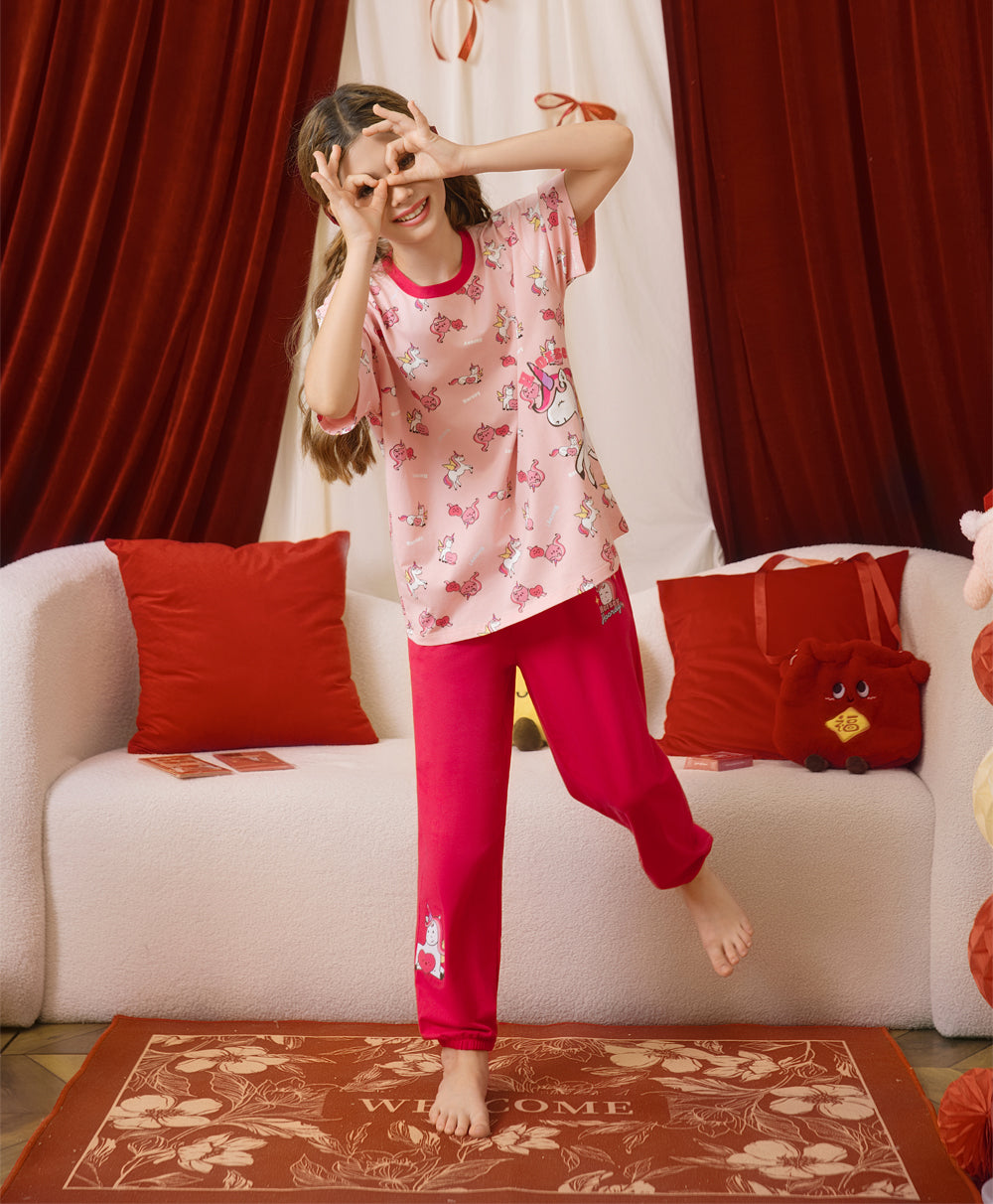 Junior Horsey Hooray! Short Sleeves Top & Pants Set