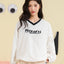 Peekaboo V- neck Oversized Sweatshirt