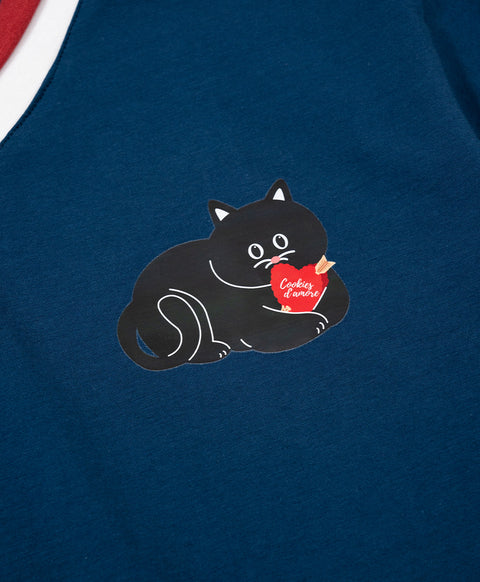 Cookies d'amore Long Sleeves Top With Pants Set-Dark Blue