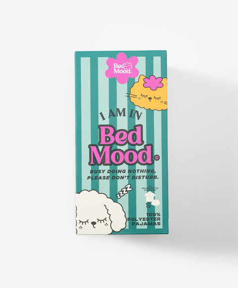 BedMood Cremo & Mello I'm in Bed Mood Polyester PJ Short Sleeves Top & Shorts Set - Green