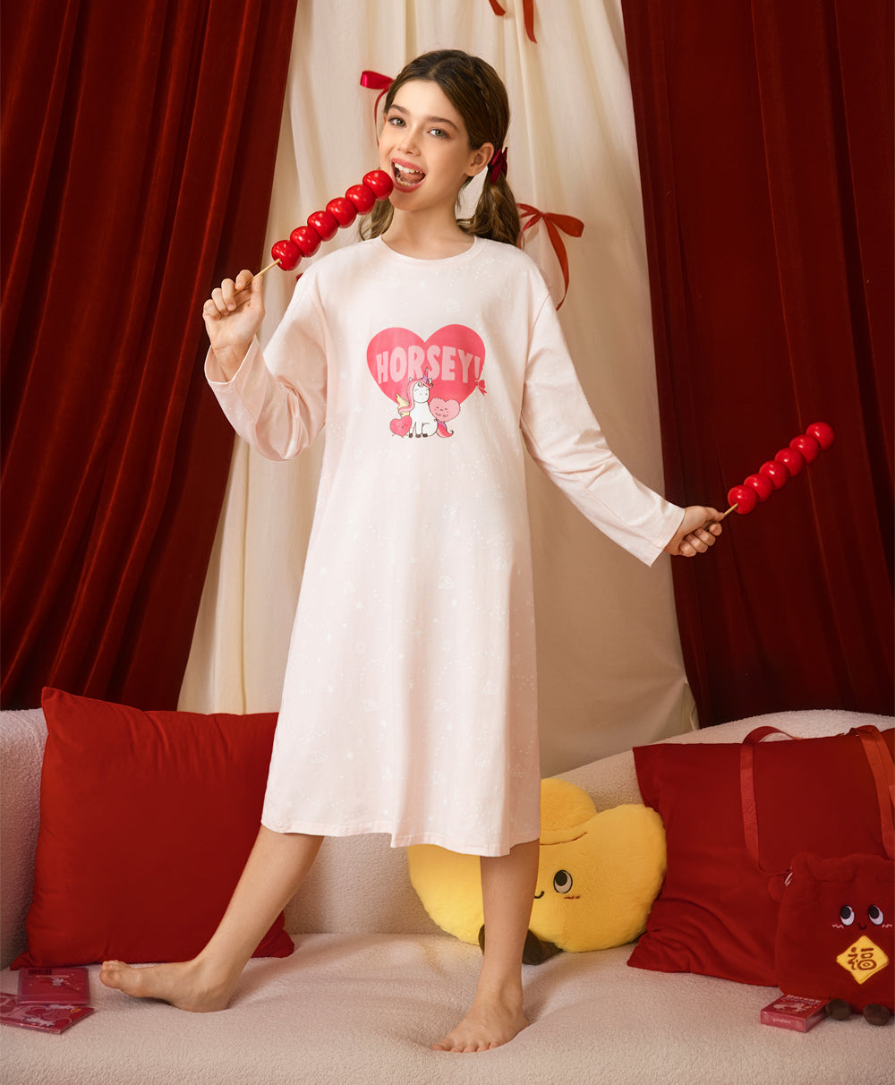 Junior Horsey Hooray! Long Sleeves Dress