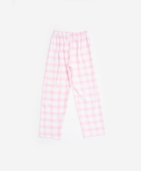 BedMood Cremo & Mello Join The Late Morning Coffee Club Polyester PJ Short Sleeves Top & Long Pants Set - Pink