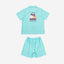 BedMood Cremo & Mello I'm in Bed Mood Polyester PJ Short Sleeves Top & Shorts Set - Green
