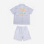 BedMood Cremo Mentally Unavailable. Physically Comfy Polyester PJ Short Sleeves Top & Shorts Set - Purple