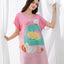 To Be A Happy Cat Microfiber Short Sleeves Sleep Dress
