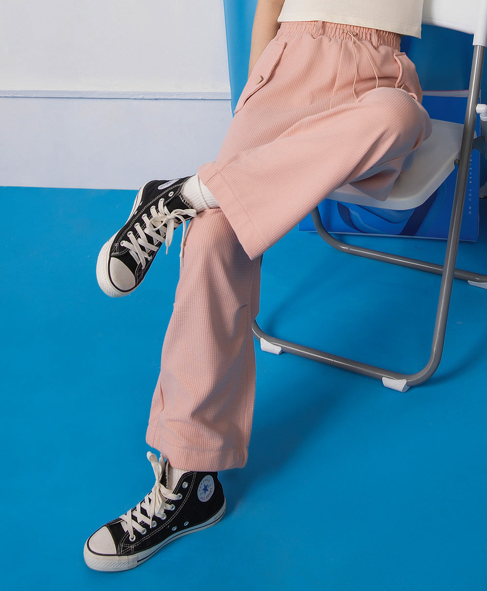 Dream Squad Waffle Long Pants with Drawstring