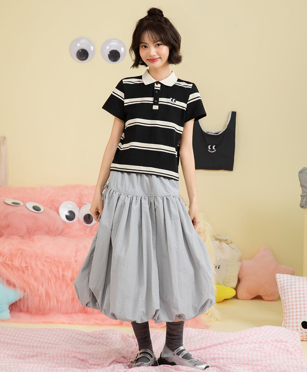Peekaboo Striped Polo Shirt