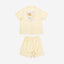 BedMood Mello No Tasks. Just Vibes Polyester PJ Short Sleeves Top & Shorts Set - Yellow